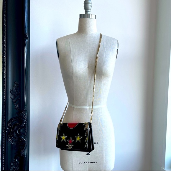 Givenchy black suede clutch / bag with gold chain - Picture 3 of 7